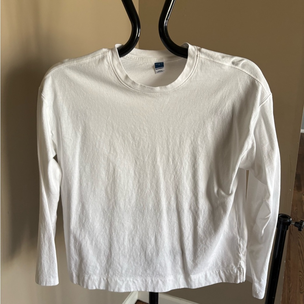 Old Navy White Long Sleeve Tee